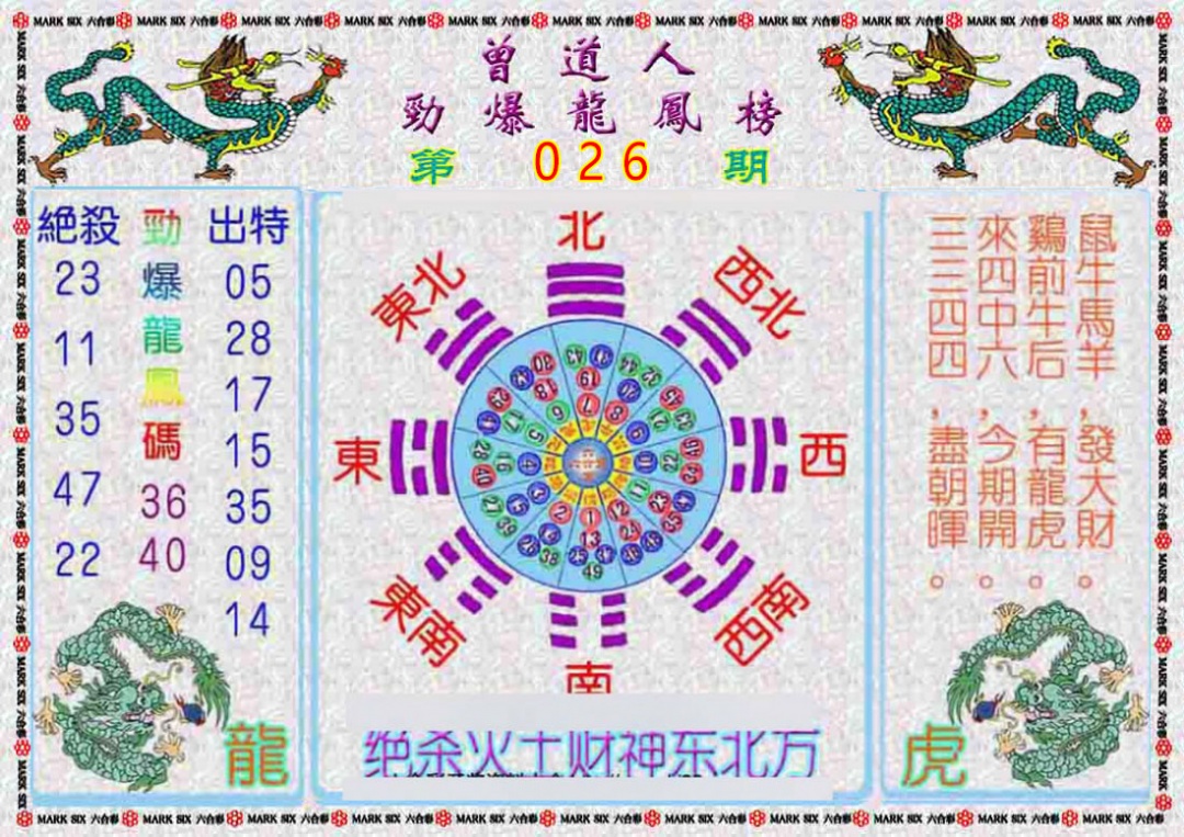 026期曾道人劲爆龙凤榜[图]